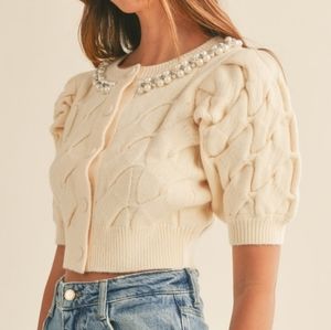Soft & cozy & luxurious pearl beaded sweater